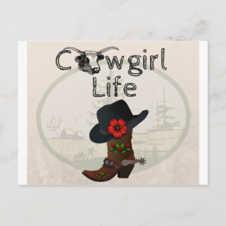 Carte Postale Cowgirl Life