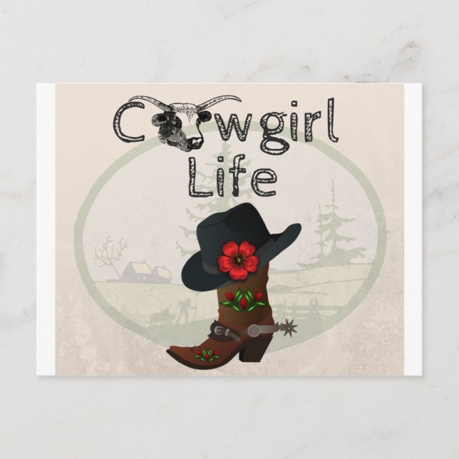 Carte Postale Cowgirl Life (Devant)