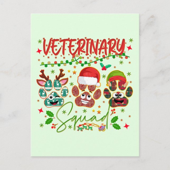 Carte Postale Coworkers de Veterinary Christmas (Devant)