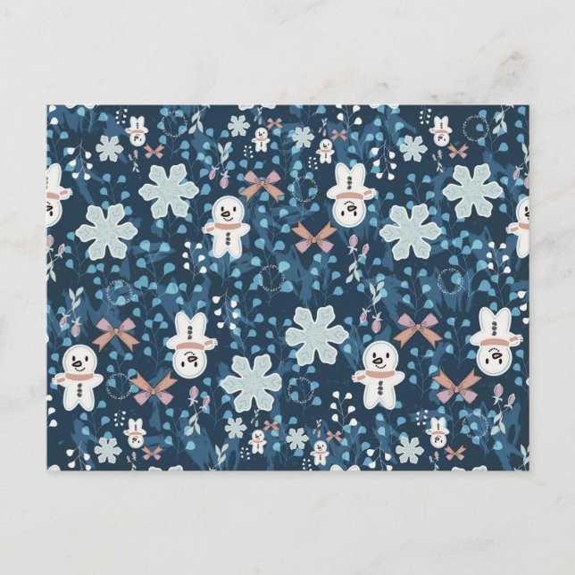 Carte Postale Cozy Whimsical Holiday Throw Pillow (Devant)