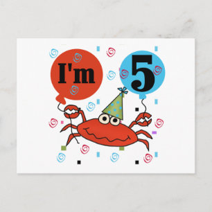 Carte Postale Crabe 5e anniversaire Tshirts et cadeaux