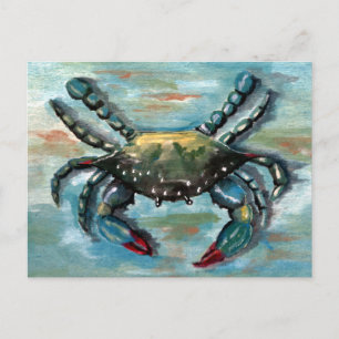 Carte Postale Crabe bleu sur bleu