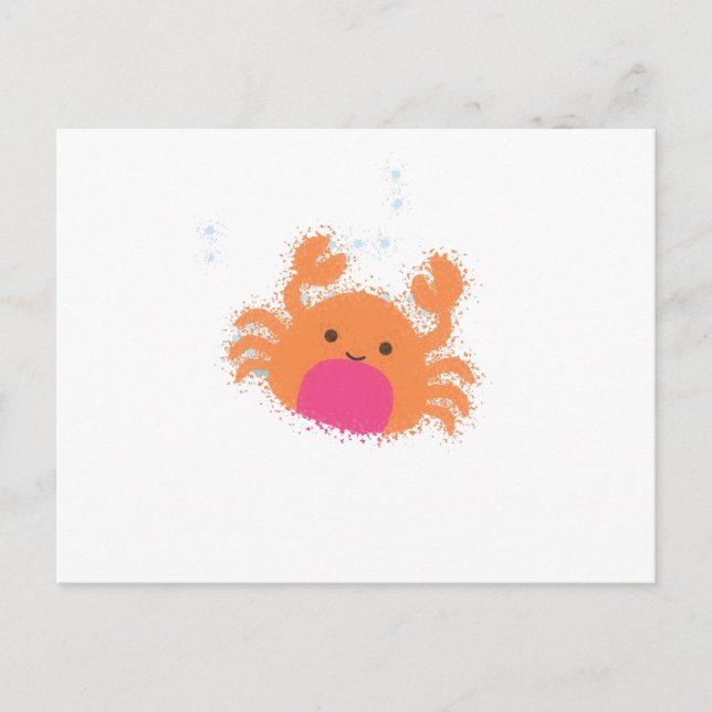 Carte Postale Crabe caricaturale orange (Devant)