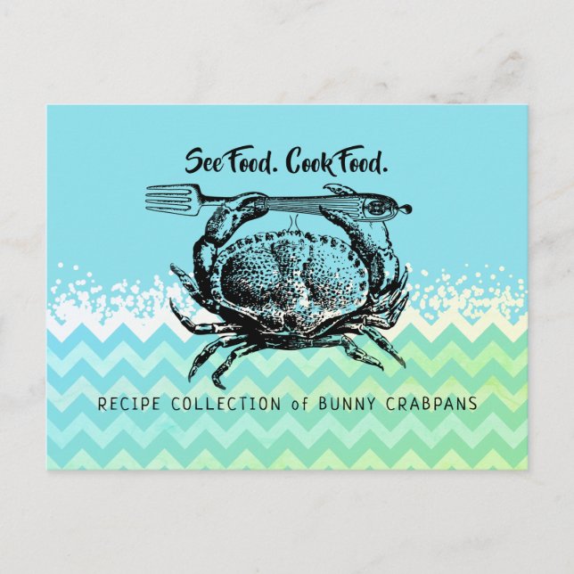 Carte Postale Crabe fruits de mer plat principal cuisine de gard (Devant)