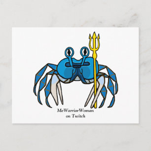 Carte Postale Crabe guerrier bleu, MeWarriorWoman sur Twitch