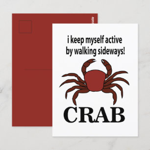 Carte Postale Crabe Je Me Garde Actif En Marchant Sur Les Voies 