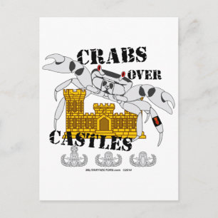 Carte Postale Crabs sur châteaux