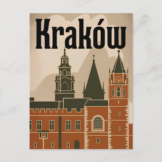 Carte Postale Cracovie Pologne vintage (Devant)