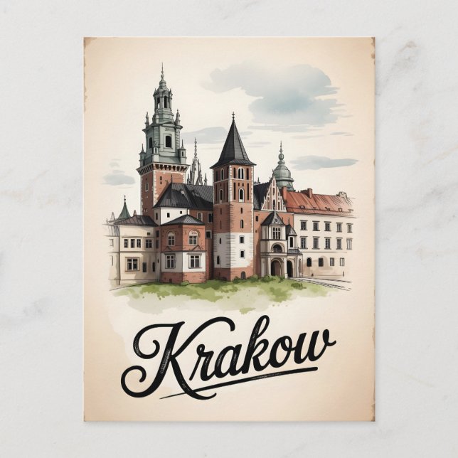 Carte Postale Cracovie vintage (Devant)