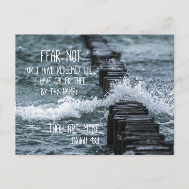 Carte Postale Crainte non pas Verse de la Bible (Devant)
