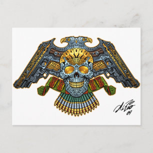 Carte Postale Crâne aux armes et balles par Al Rio