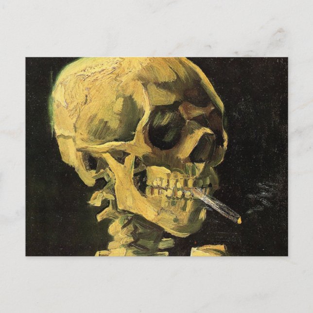 Carte Postale Crâne avec cigarette brûlante par Vincent van Gogh (Devant)