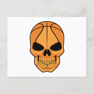 Carte Postale Crâne avec tête de basket