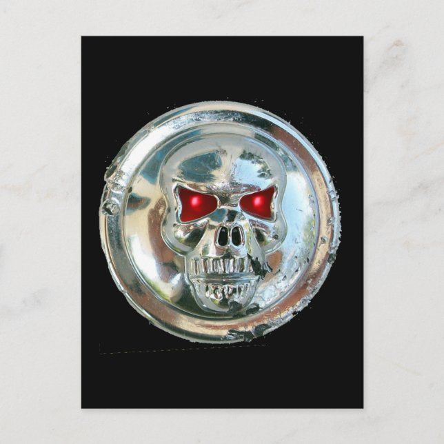 CARTE POSTALE CRÂNE CHROME (Devant)