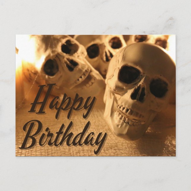 Carte Postale Crâne d'anniversaire d'Halloween (Devant)