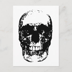 Carte Postale Crâne d'art pop noir et blanc