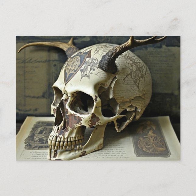 Carte Postale Crâne déplaisant et artificiel (Devant)