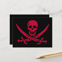 Crâne et épées de Crimson Drapeau pirate de Calico