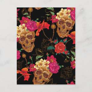 Carte Postale crâne floral