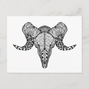 Carte Postale Crâne mouton inspiré