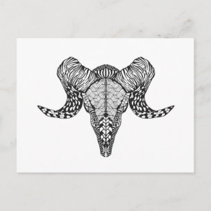 Carte Postale Crâne mouton inspiré