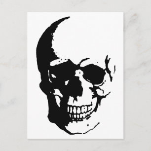 Carte Postale Crâne - Noir & Blanc Métal Imaginaire Art