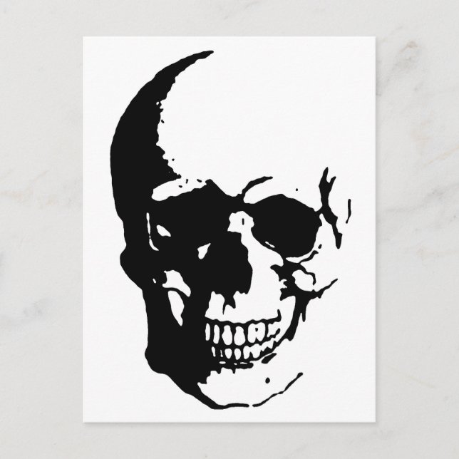 Carte Postale Crâne - Noir & Blanc Métal Imaginaire Art (Devant)