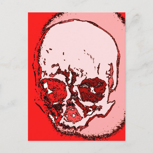 Carte Postale Crâne rouge (Devant)