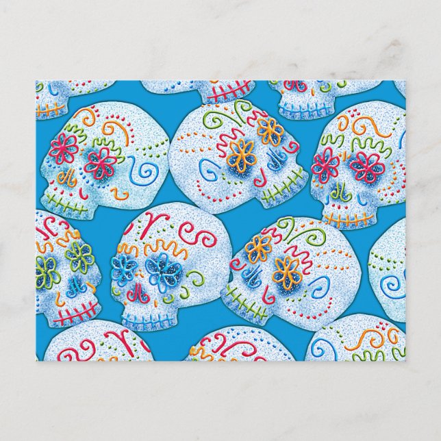 Carte Postale Crânes à sucre mexicaines (Devant)