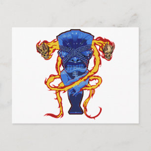 Carte Postale Crânes et Tikis