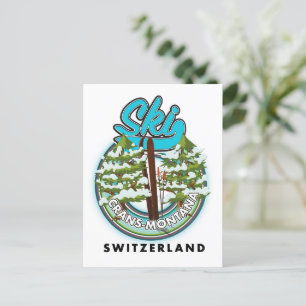 Carte Postale Crans-Montana Suisse ski