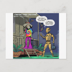 Carte Postale Crash Test Hippie Funny