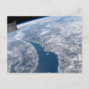 Carte Postale Cratère de Manicouagan et fleuve Saint-Laurent