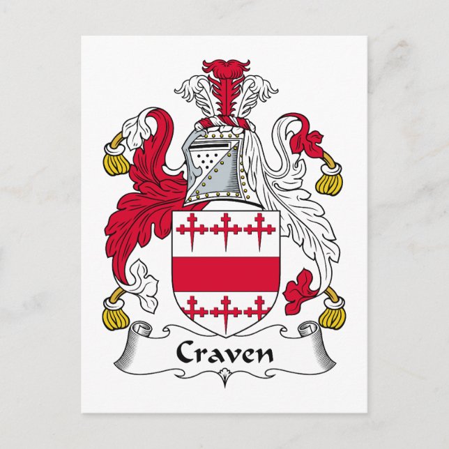 Carte Postale Craven Family Crest (Devant)