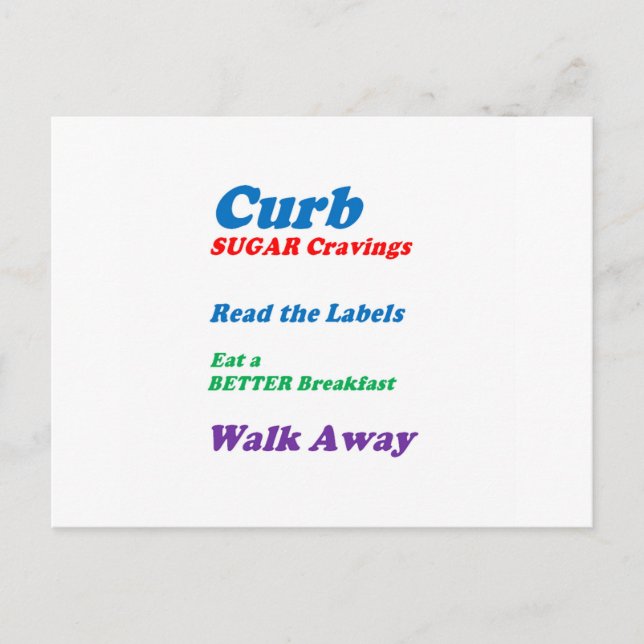 Carte Postale CRAVINGS DE SUCRE CURBE : par NAVIN Joshi FAIBLES  (Devant)