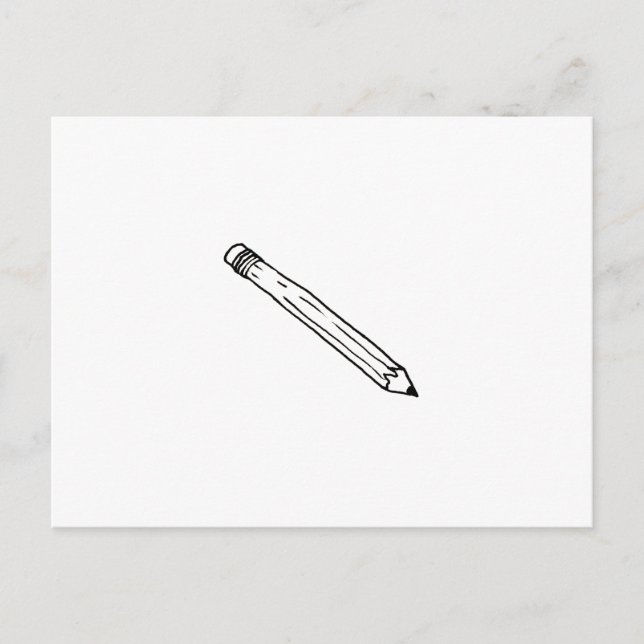 Carte Postale Crayon - amusant simple trait dessin symbole logo  (Devant)