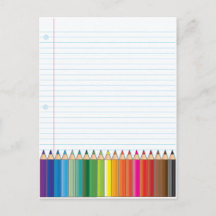 Carte Postale Crayons colorés