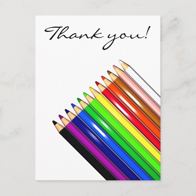 Carte Postale crayons de couleur (Devant)