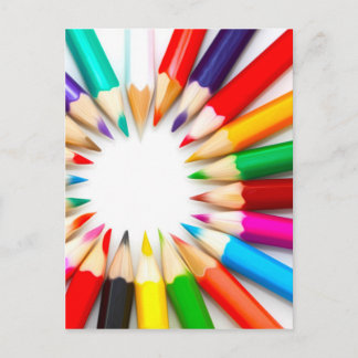 Carte Postale Crayons de couleur