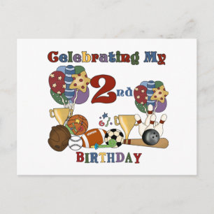Carte Postale Crazy For Sports 2e Anniversaire T-shirts et cadea