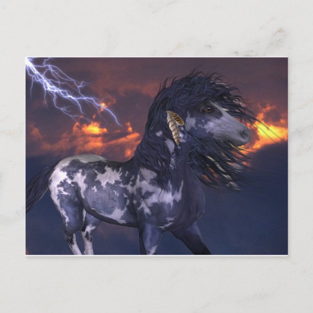Carte Postale Crazy Horse bleu (Devant)