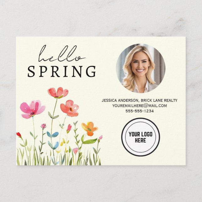 Carte Postale Cream Hello Spring Real Estate Professional (Devant)