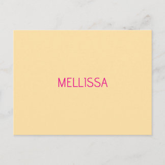 Carte Postale Cream minimalist custom name 
