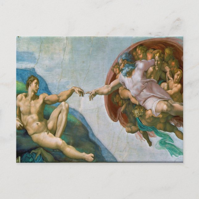 Carte Postale Création d'Adam - Michaël Angelo 1475 - 1564 (Devant)