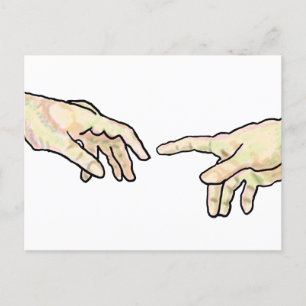 Carte Postale Création des mains d'Adam