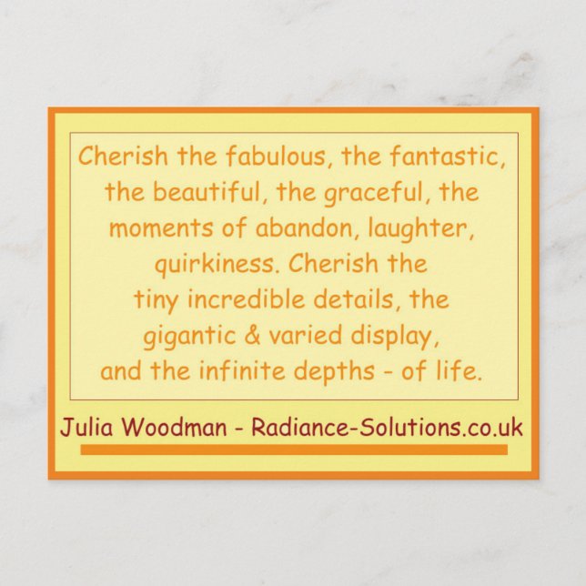 Carte Postale Créative 10 autres choses à Cherish  (Devant)