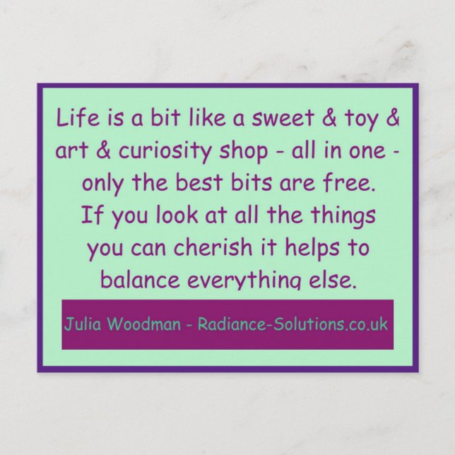 Carte postale créative 11 Chérissez le plus libre  (Devant)