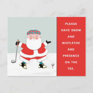 Carte postale Creative Golf Christmas Holiday