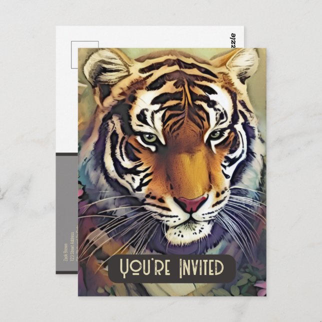 Carte postale Creative Tiger Invitation avec code  (Devant / Derrière)