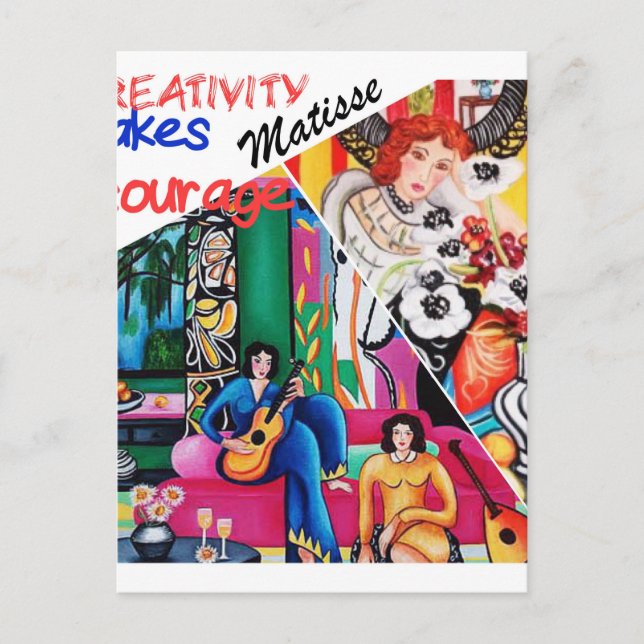 Carte Postale Créativité de Matisse peinture collage (Devant)